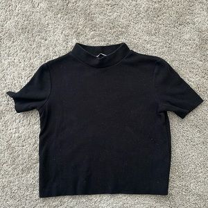 Zara Black Cropped Shirt Size Small
